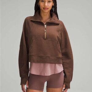 New Lululemon Scuba Oversized Funnel Neck Half Zip Java Gold XS/S